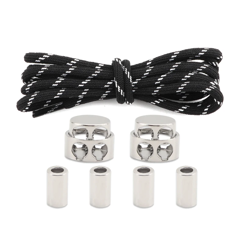 High Quality Sport Shoelaces Without Ties Metal Spring Quick Release Adjustable Buckle Elastic Laces Sneakers Strap Shoes Rope