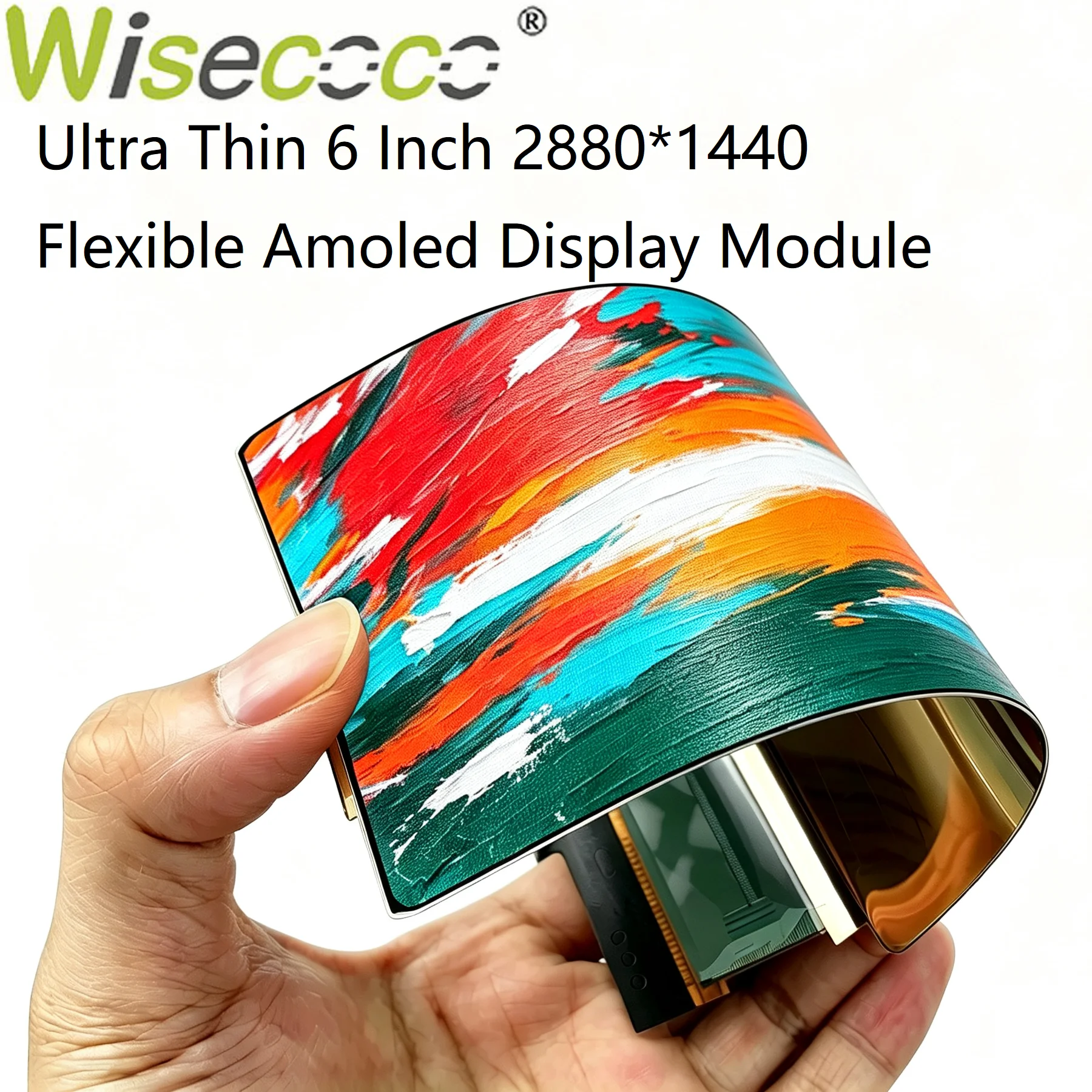 Wisecoco 6 Inch 2K 2880x1440 Flexible AMOLED Display Module Ultra Thin Bendable MIPI-DSI For Wearable Robot Curved Screen DIY