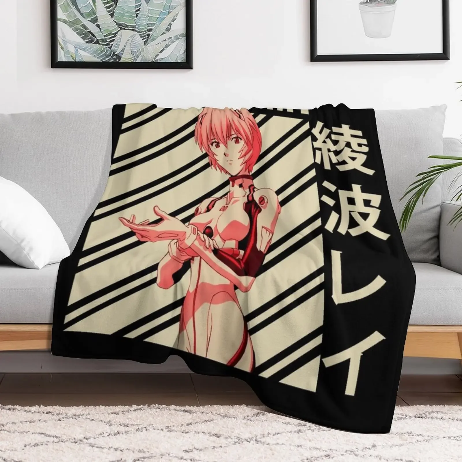 Rei ayanami - Vintage Art Throw Blanket blankets ands Decorative Sofas Sofa Blankets