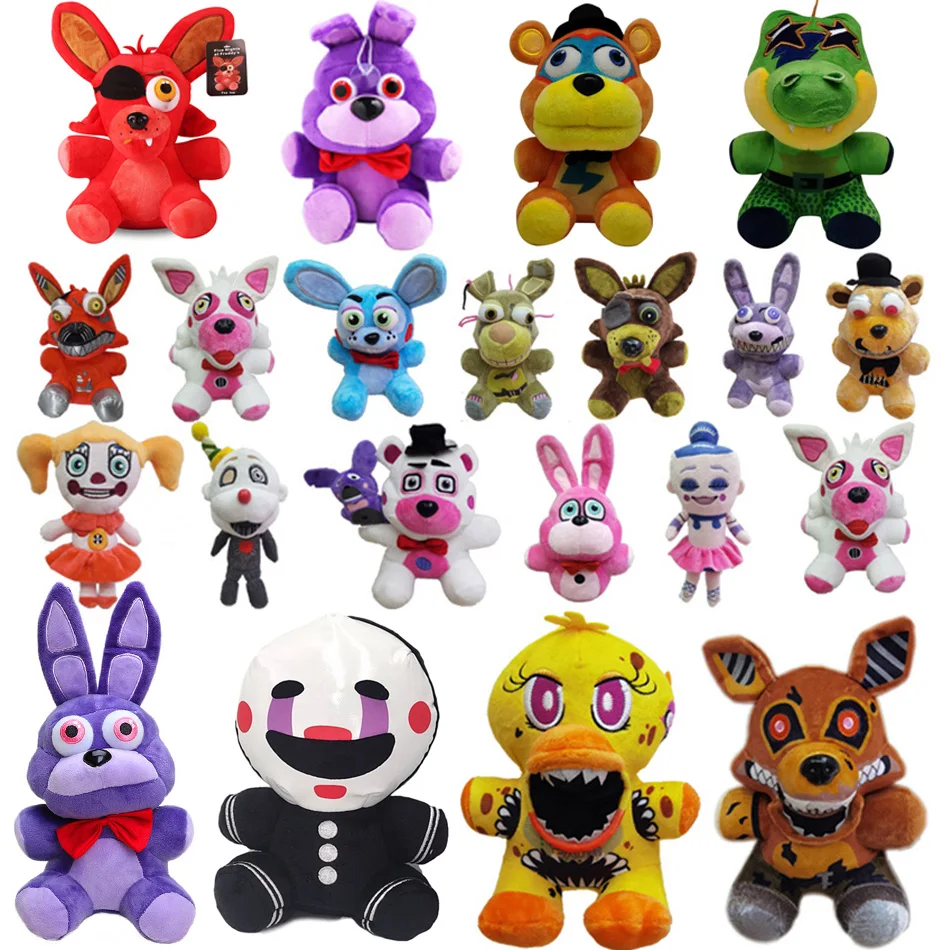 18cm FNAF Plush Toys Kawaii Freddys Animal Foxy Bonnie Bear Ribbit Stuffed Plush Toys In Stock Plush ​Birthday Gift for Kids