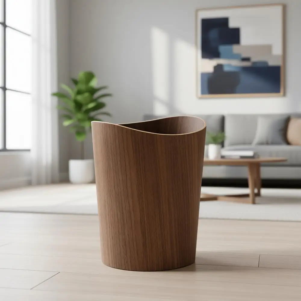 

Складная корзина для мусора из натурального дерева для переработки отходов, идеально подходит для домашних офисов, кухонь и ванных комнат