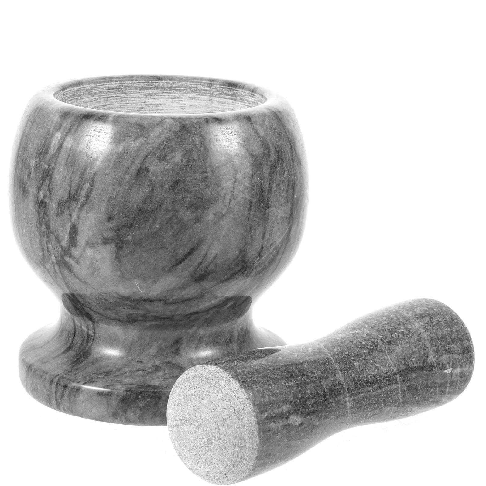 

1Set Heavy Duty Marble Garlic Crusher Ergonomic Design Smooth Surface Multi Functional Mortar and Pestle for Home Pharmacy Use