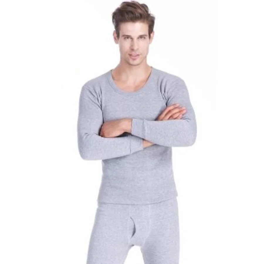 Winter Long Johns Men Thermal Underwear Set for Male Thick Thermo Underwear Keep Warm Fleece Thickening Clothes Solid Color 4XL