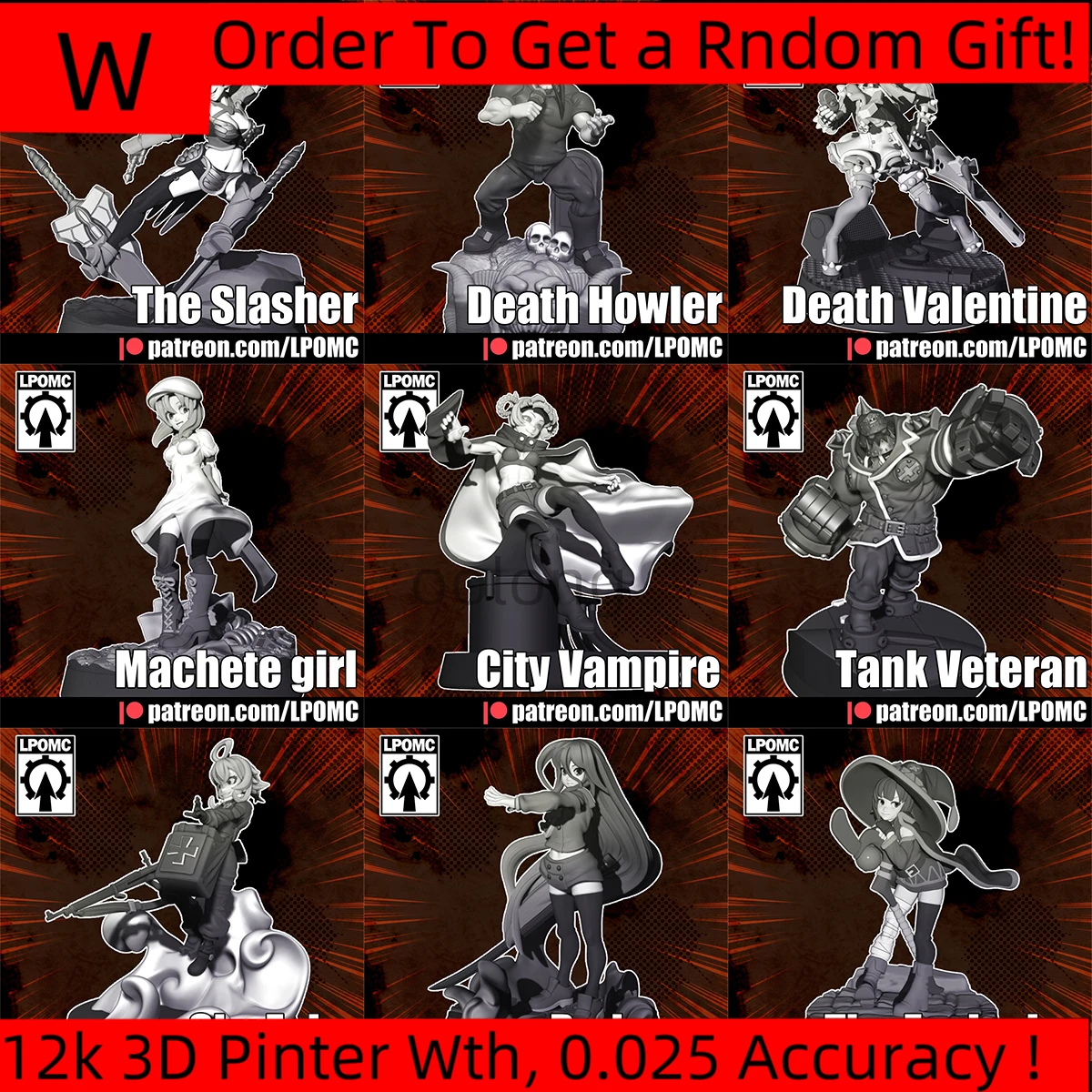 

Mini Board DND Game Battle Chess 3D Printing Girl Metal Rock Vampire Armored DND Running Team Model