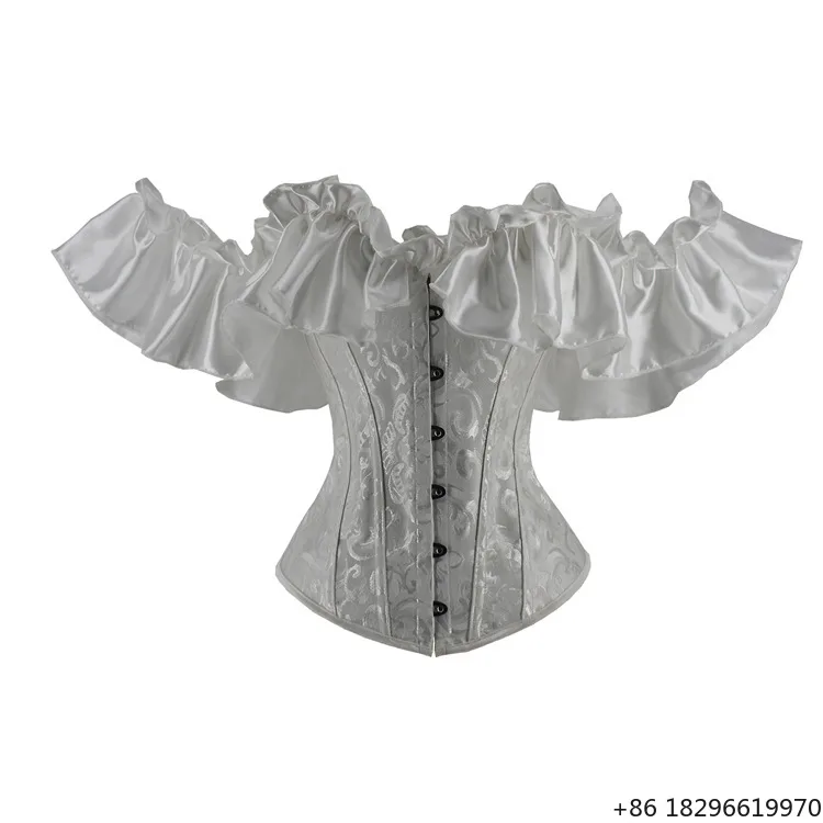Newest Fashion Punk Style Gorset Woman Victorian Korset Curvy Black Bustier Plus Size Full Lace Camisole with Pad