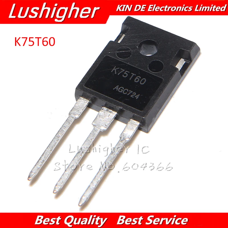 5pcs K75T60 TO-247 IKW75N60T IGBT 600V 80A 428W TO247