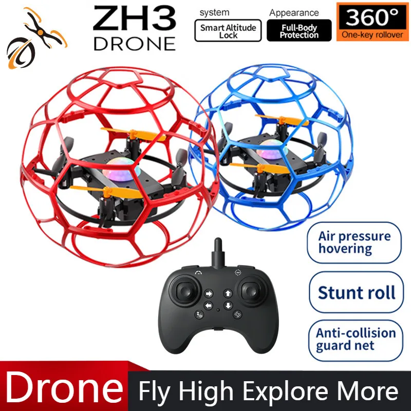 ZH3 RC Competition Football Drone with Spherical Protective Cover Drop-resistant Teaching and Training Quadcopter Plane Gift Toy