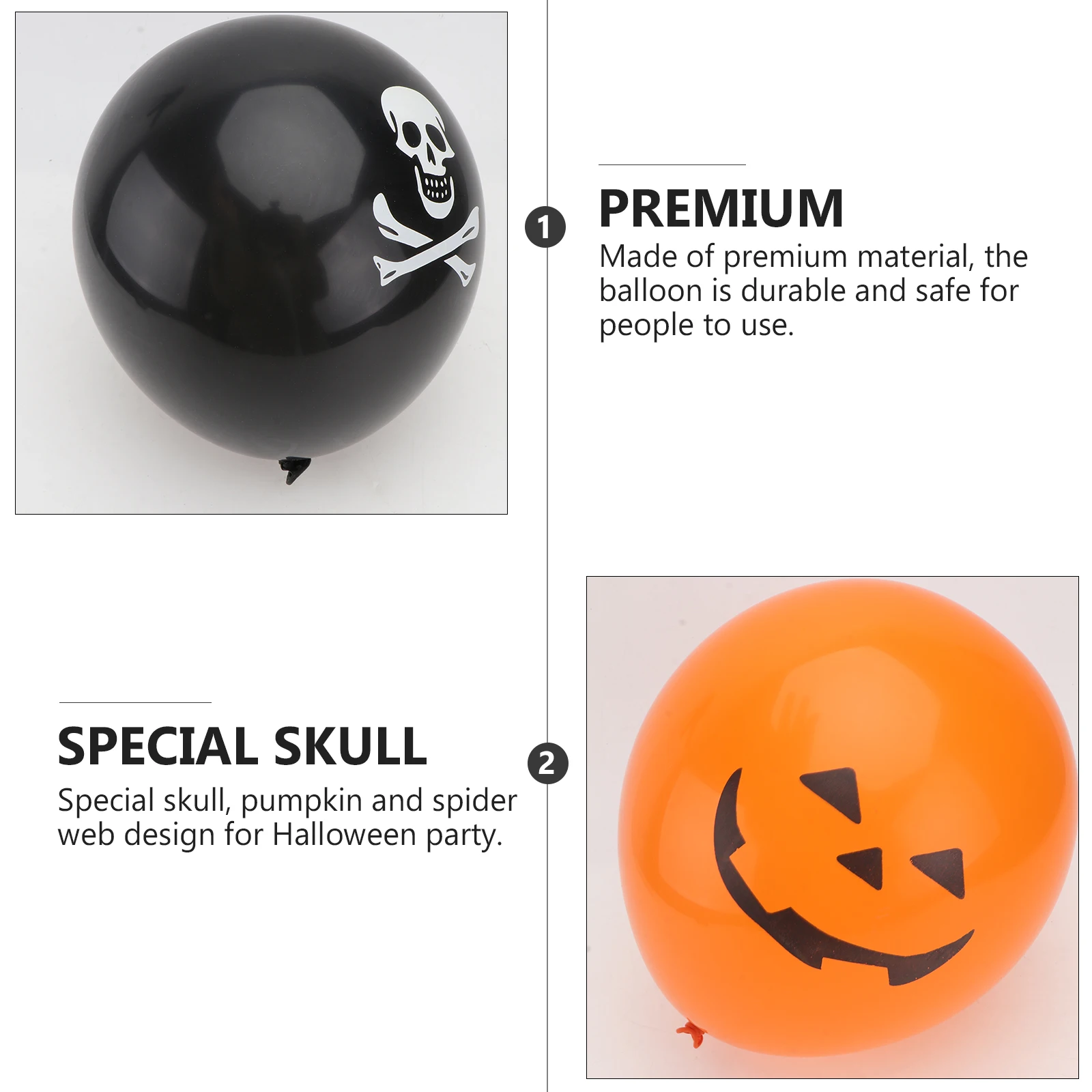 

60pcs Halloween Balloon Set Skull Pumpkin Spider Web Printed Latex Balloons Party Decorations Reusable Supplies For Halloween