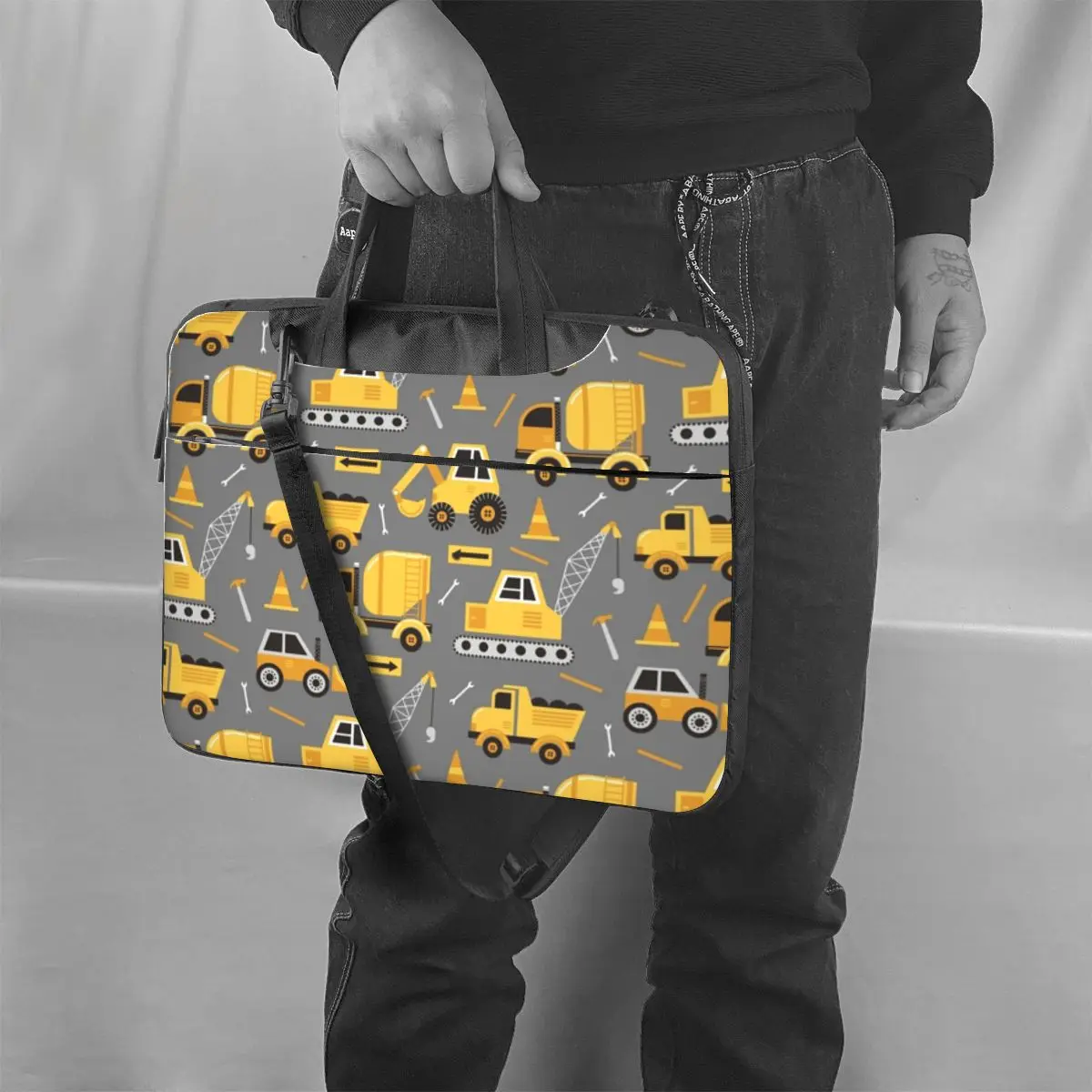 شاحنات البناء حقيبة كمبيوتر محمول حافظة مقاومة واقية حقيبة كمبيوتر 13 14 15.6 بوصة Crossbody حقيبة كمبيوتر محمول حقيبة الكمبيوتر المحمول