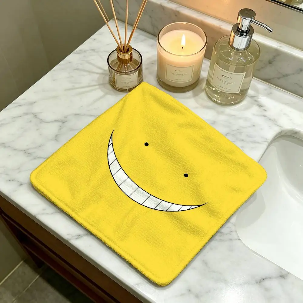 Japan Anime Assassination Classroom Thickened Polyester Cotton Hanging Towel, High Absorbent Hand Wiping Towel for Indoor Use