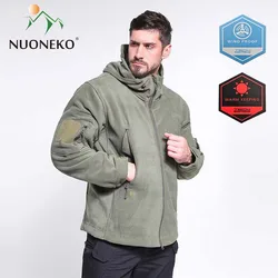 Nuove giacche da trekking invernali in caldo pile con felpa con cappuccio Mens Outdoor Camping Work cappotti con cappuccio giacca a vento antivento con cerniera ascellare