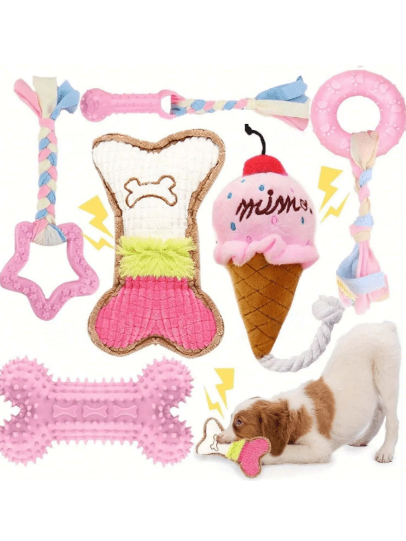 

6pcs/Set Puppy Teething Toys, Small Dog Chew Toys With Rope, Cute Soft Rubber Material, Suitable For Cat Moms, Dog Moms, Cat & Dog Lovers, Best Gift For Cat Moms, Dog Moms