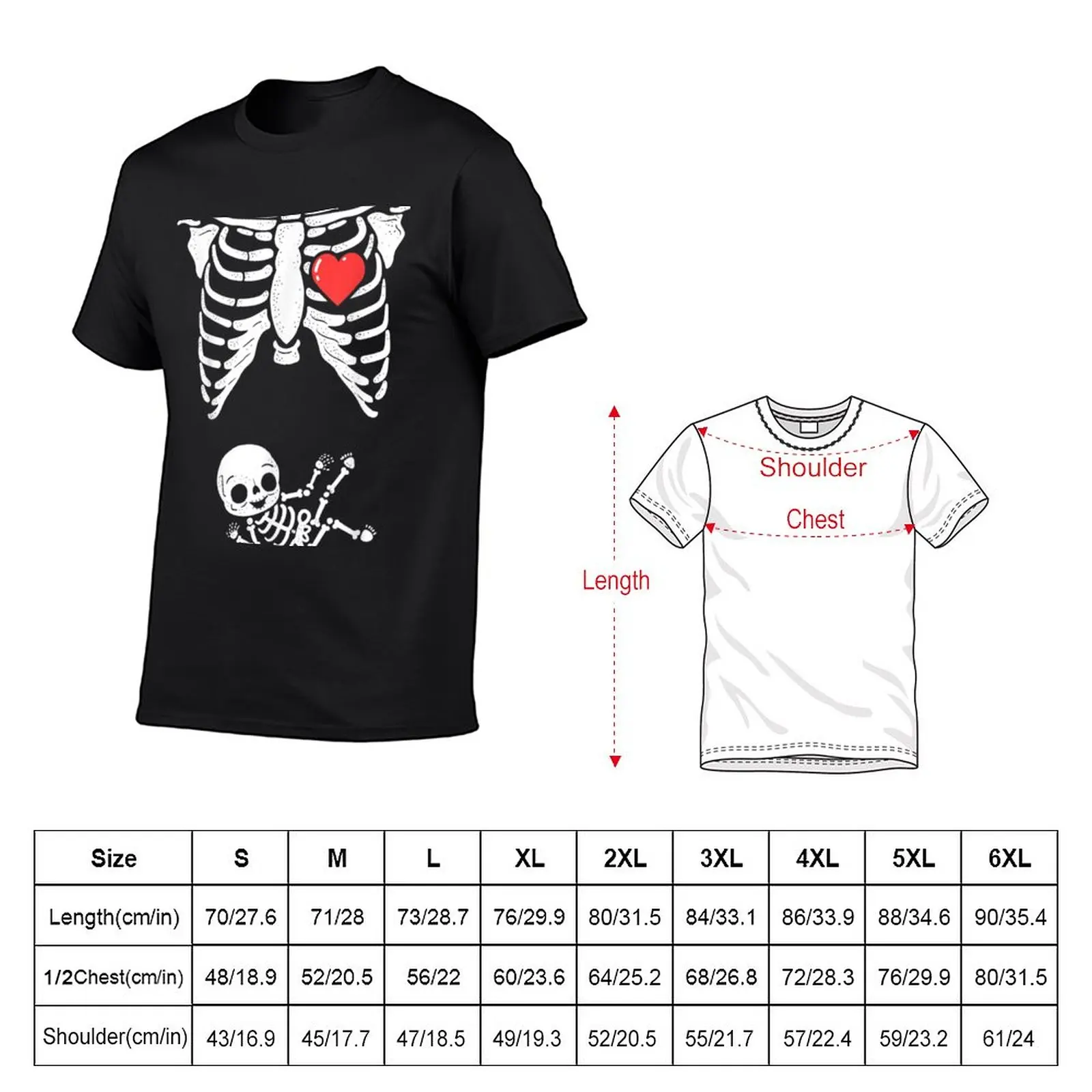 Skeleton Pregnancy Announcement XRay Halloween, funny pregnant halloween Costume T-Shirt Short sleeve fitted t shirts for men