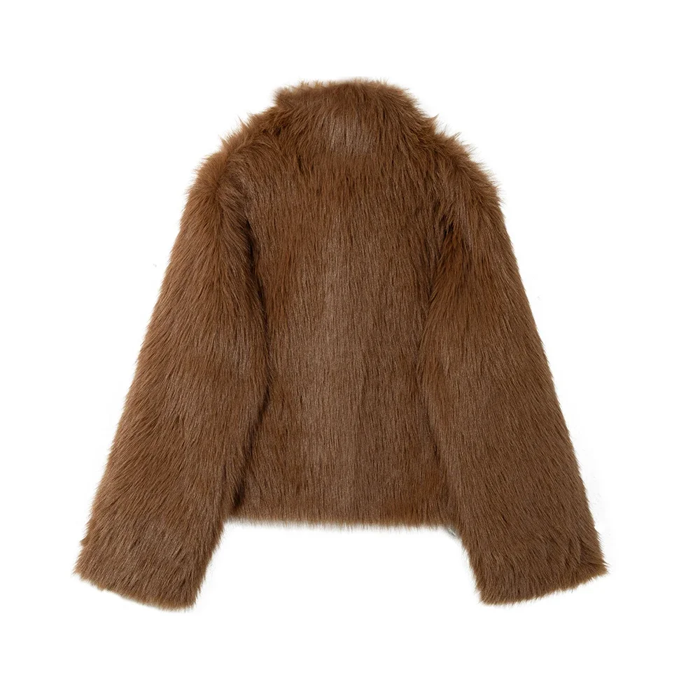 Fashion Sweet Imitation Fox Fur Short Coat Women's Autumn and Winter Mink Fleece Fur Integrated Cardigan