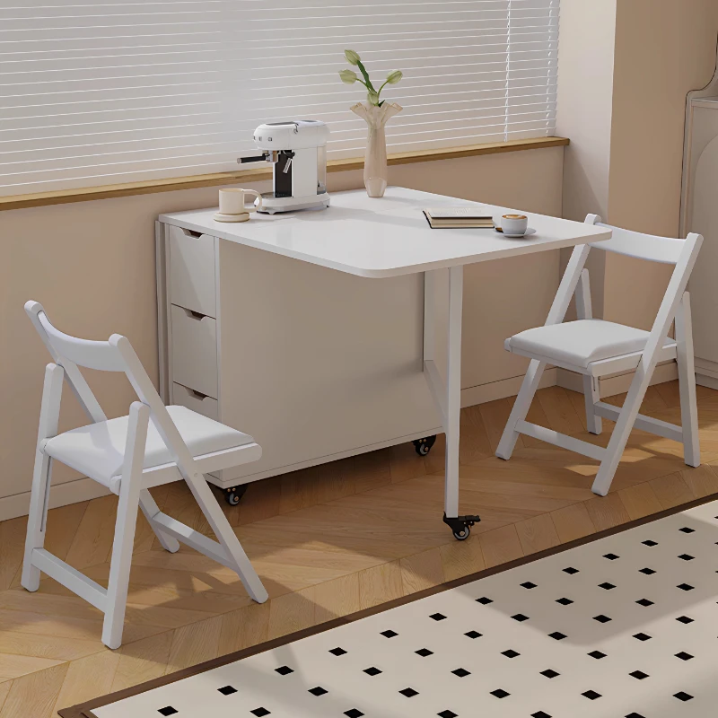Mesa de jantar à prova d'água para apartamento, design nórdico branco, família, mesa de jantar multifuncional dobrável, móveis Tavoli Da Pranzo