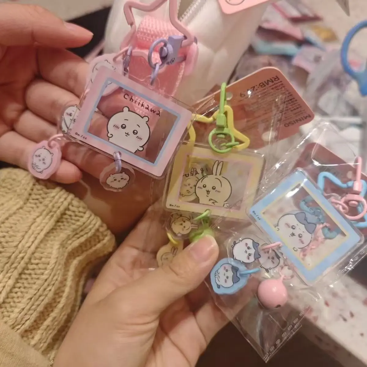 Kawaii Cartoon Chiikawa Acrylic Keychain Hachiware Usagi Couple Best Friend Backpack Good-looking Decoration Accessories Gifts view 2