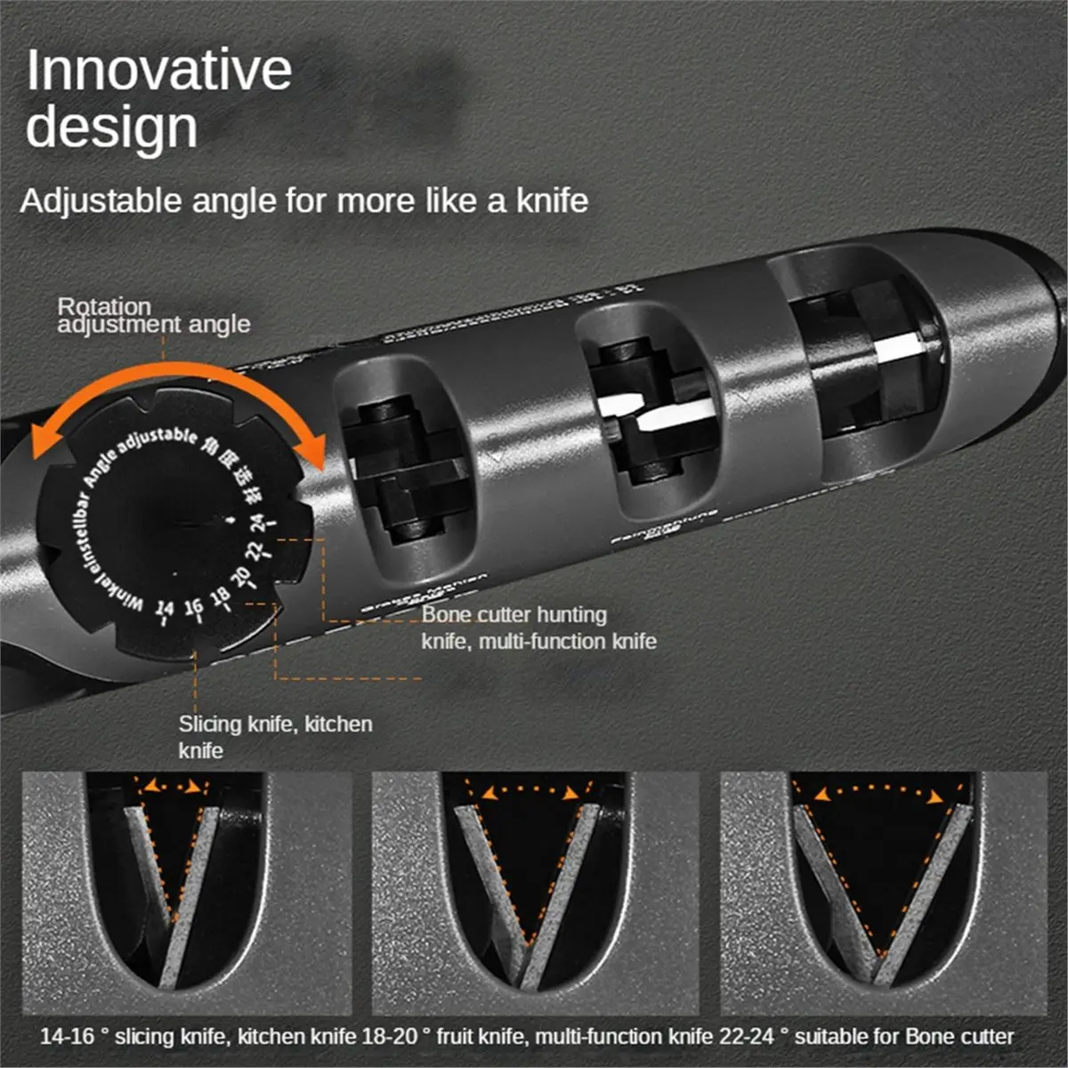 

(AIMA) 4in1Knife Sharpener with Adjustable Angle, Professional Grinding Tool for Kitchen Knives & Scissors