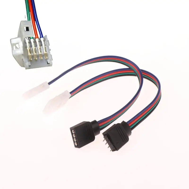 جديد 1/5 قطعة 4 موصل موصل ل RGBW شرائط ليد 16.5 سنتيمتر RGB 4 دبوس LED قطاع موصلات الضوء قطاع إلى محول الطاقة