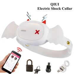 Little Devil App Remote Shock Collar Female Male Electric Wireless Remote Control BDSM Collar Neck Restraint Chastity Belt Game