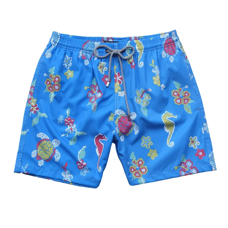 Men's beach pants fashion 3D turtle print swim pants vilebrequin quick drying seaside vacation leisure high-quality board shorts