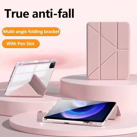

Прозрачный акриловый складной Y-образный чехол для Xiaomi Mi Pad 7Pro 6 6Pro 5 5Pro, защитный чехол с гнездом для ручки