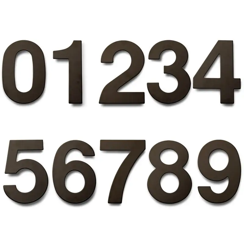 15/20/30cm Large House Number Black 304 Stainless Steel Number and Letter Exterior Address Plate Outdoor Door Number #0-9