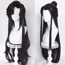 Peluca de cabello sintético para fiesta, pelo largo y liso de Cosplay de Anime negro, RANYU Tian Guan Ci Fu Hu Hua Cheng Xie Lian