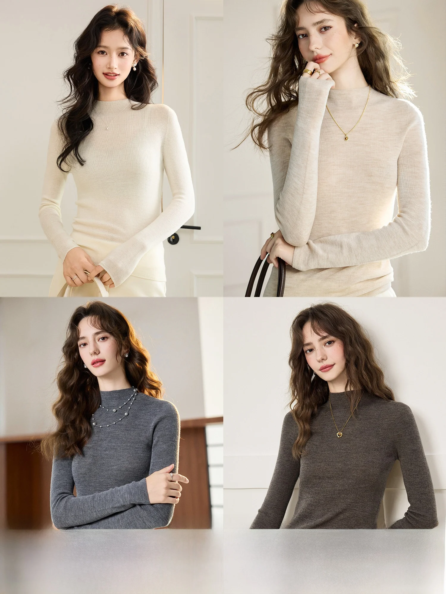 

Women's Knitted Sweater Yangzi Yarn Slim Fit Spring Sle Long Sve Woolen Top Layering Rule Pumpkin Valley Commute Sle
