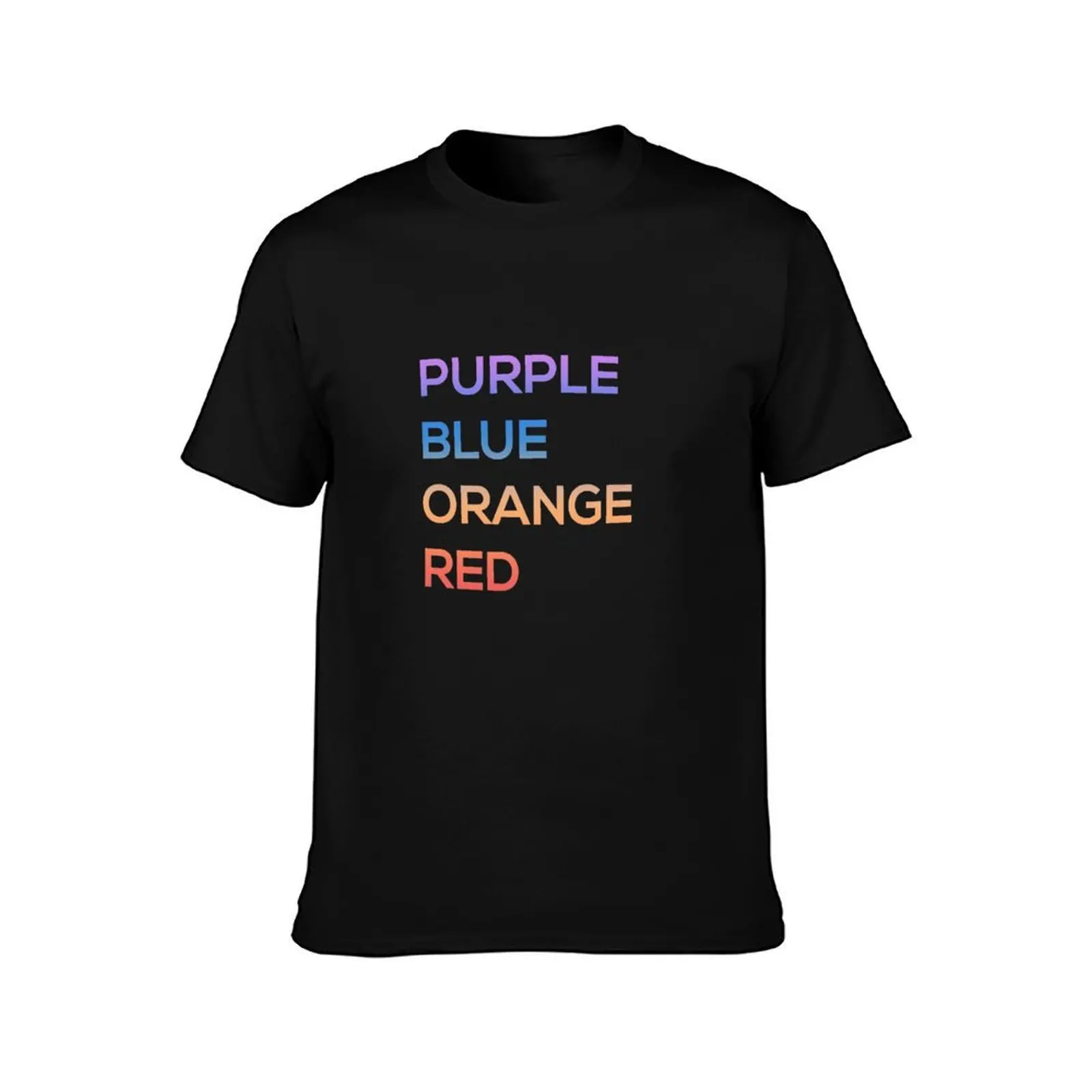 Purple, Blue, Orange, Red T-Shirt, Summer Casual Cotton Tee, Oversized Streetwear Tops, Vintage Graphic Print, Unisex Men Women