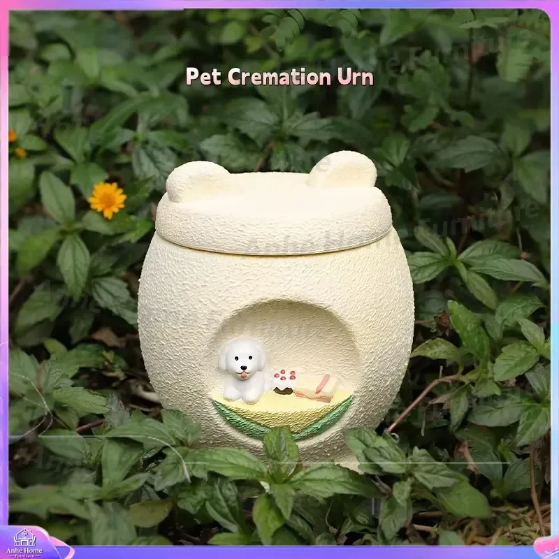 Pet Cremation Urn for Dogs Cats Memorial Ashes Fur Whiskers Teeth Funeral Keepsake Box Home Garden Cemetery Decor