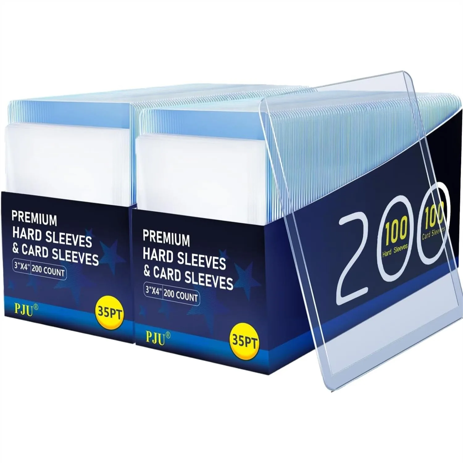 

400 Hard Plastic Card Sleeves 3x4 Premium Trading Card Protectors Double Protection Sports Game Cards Holder Top Cases