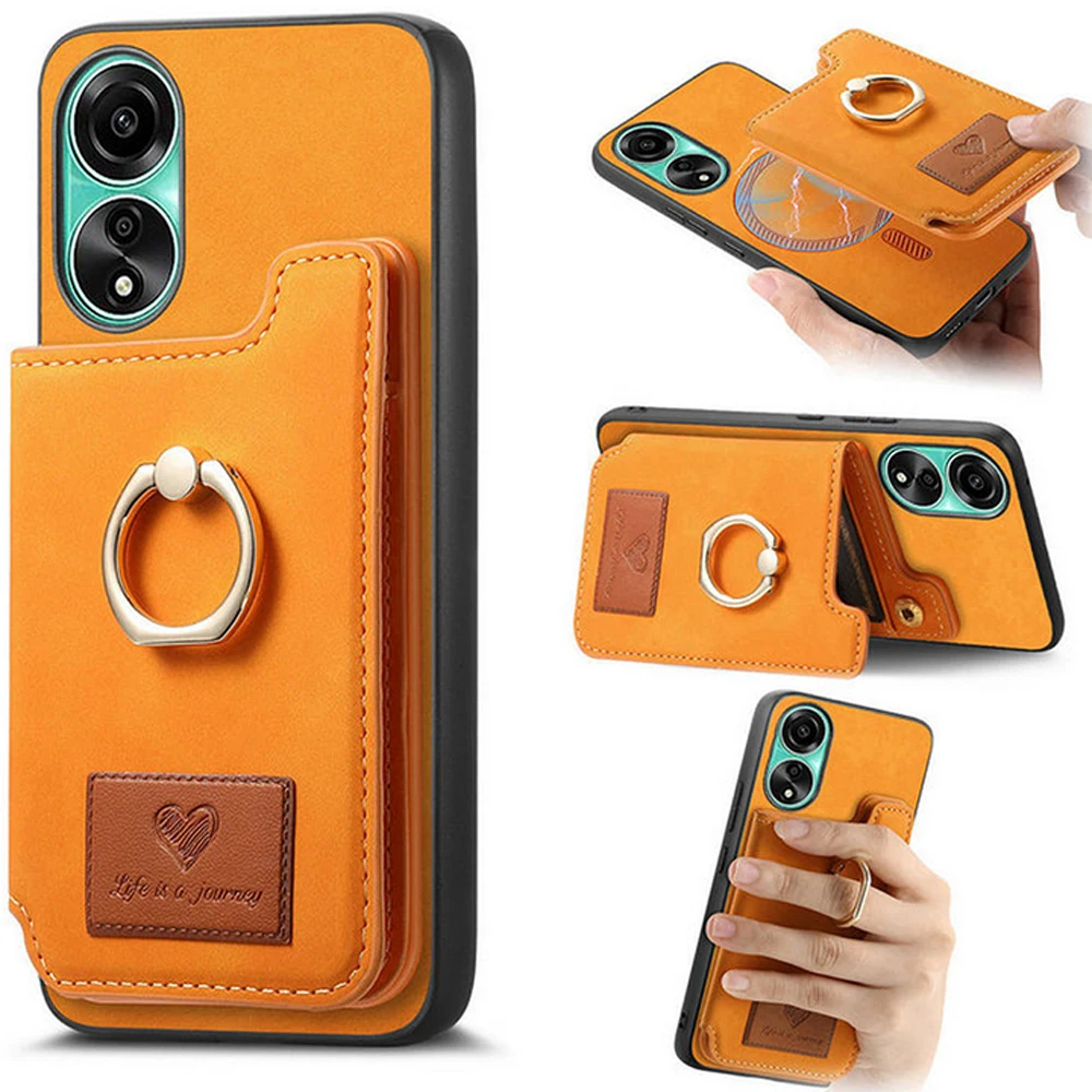 A80 A78 A58 5G 4G Luxury Case For OPPO A80 2In1 Detachable Leather Wallet RFID Funda For OPPO A78 A58 A 80 Magsafe Back Cover