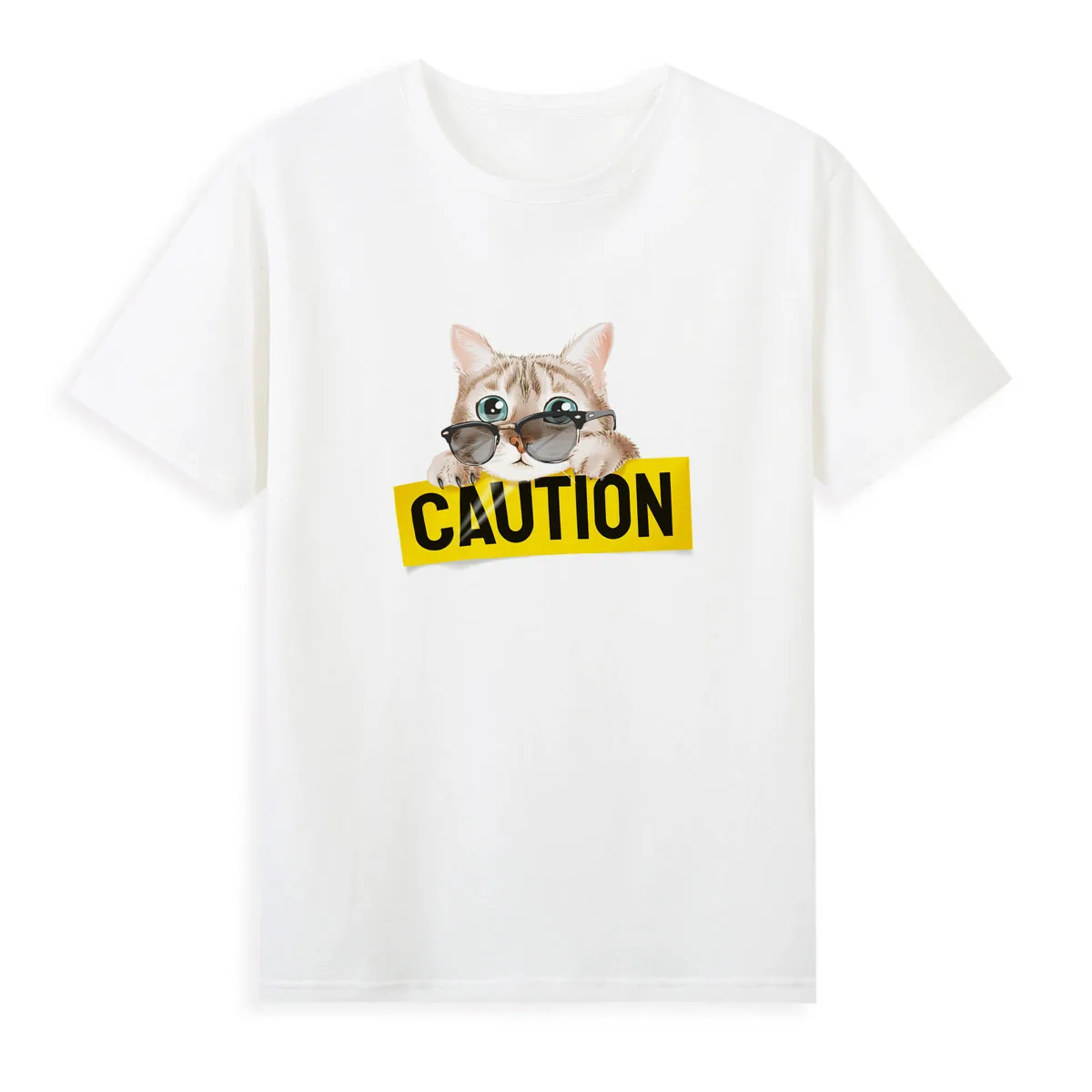 

Pet series cat print T-shirt Women's super cute casual short sleeve Original brand good quality French shirts A1-50