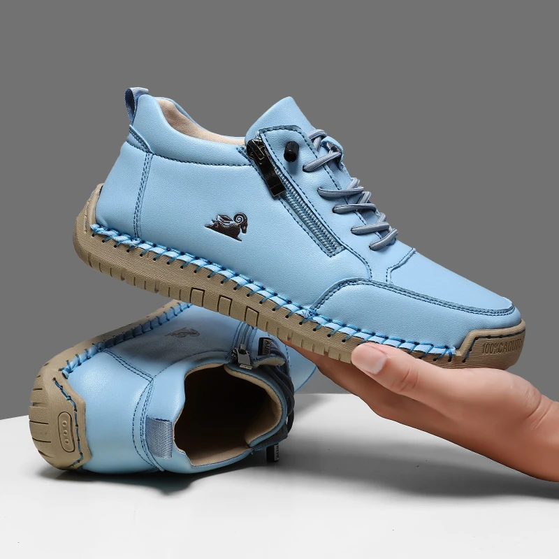 Women's Sneakers Handmade Leather Casual Shoes Outdoor Soft Sports Shoes for Men Classic Anti-slip Leather Shoe Zapatos De Mujer view 4