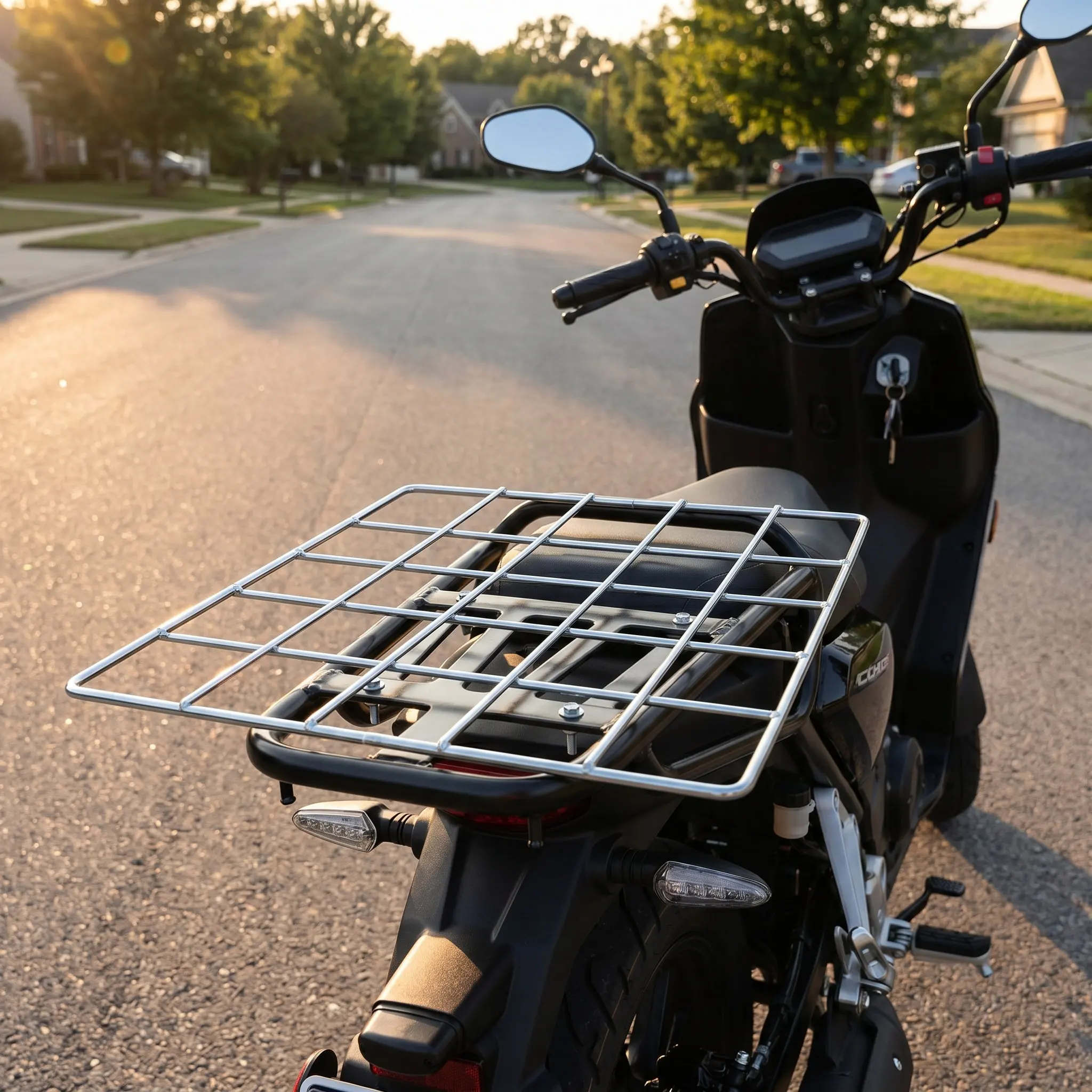 Iron Motorcycle Rear Rack 40x30cm Grid Structure Delivery Food Box Rack Insulated Carrier Mount Thermal Food Transport Bracket