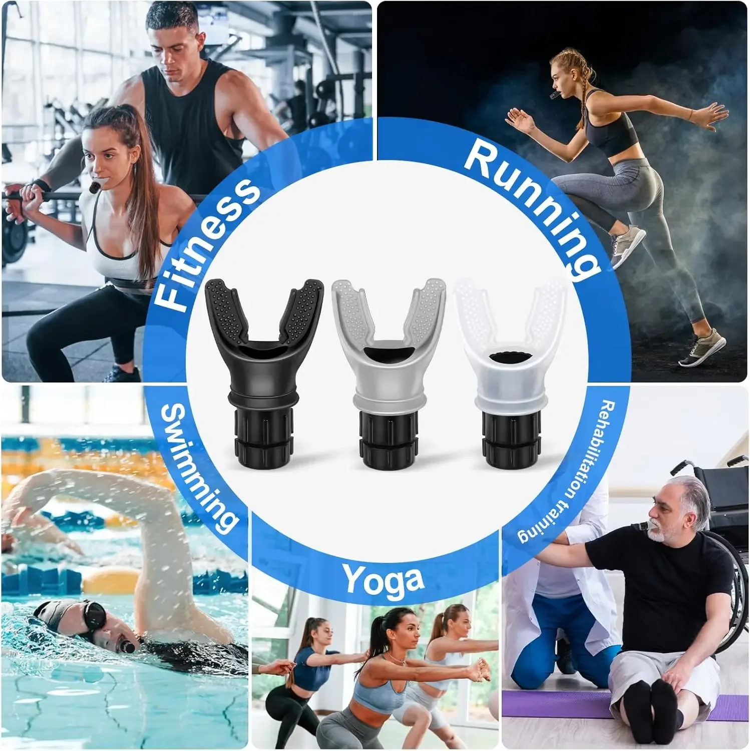 Compact Sports & Entertainment Inhale Respiratory Trainer Food Grade Silicone Adjustable Breath Trainer for Exercise & Training image 5