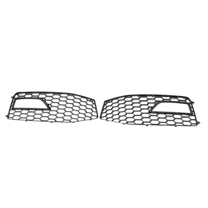 Front Bumper Mesh Grille Grill Fog Lamp Grille Cover Trim Only For  A4 B8.5 S-Line S4 RX4 2013 2014 2015 For S-Line Bumpers