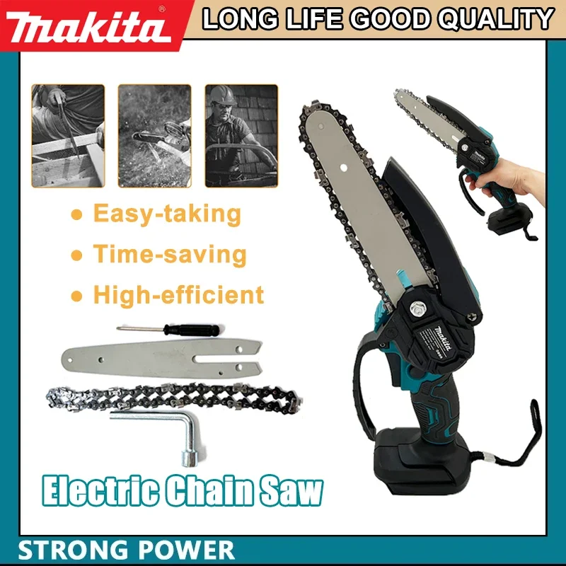 

Makita 6 Inch Chain Saw Electric Saw Handheld Portable Wood Logging Chainsaw Garden Pruning Wood Power Tool for 18V Battery