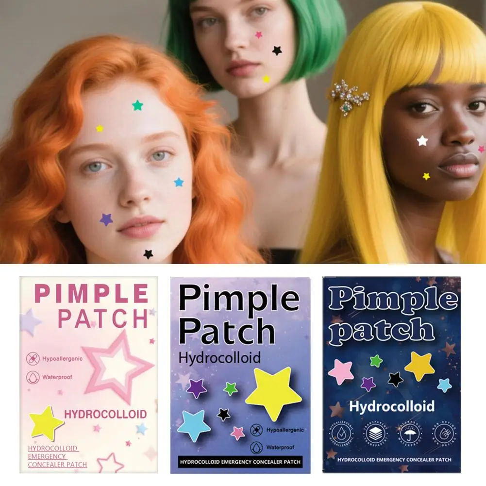 1400 Pcs/bag  Colorful Invisible Acne Removal Skin Care Stickers Portable Star Patch Patches Colorful Star Pimple Patch Acne