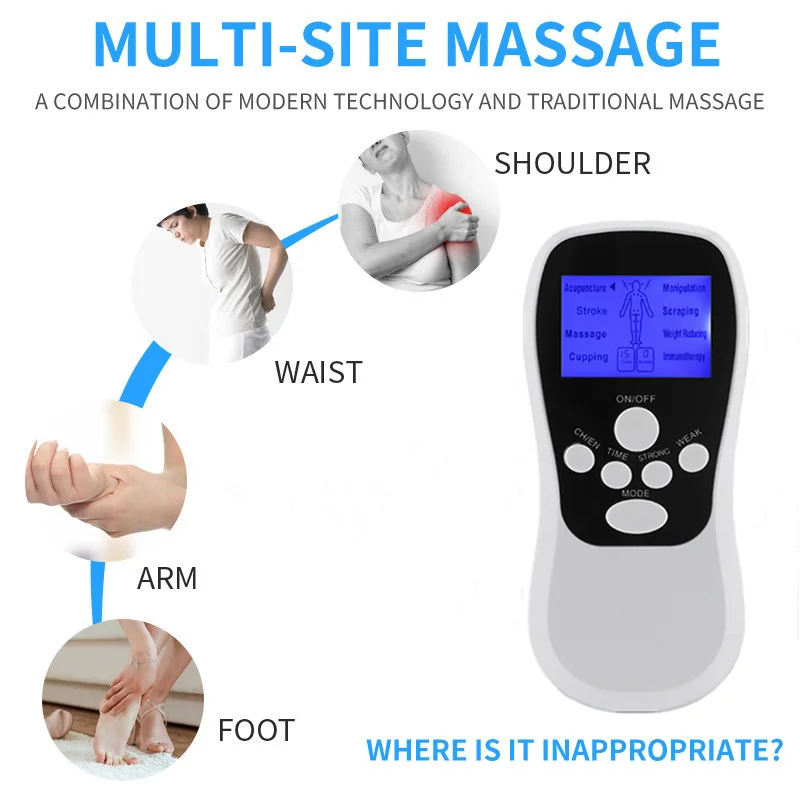 

TENS 8 Modes 15 Intensity Dual Channel Muscle Stimulator For Pain Relief Therapy Electronic Pulse Full body Meridian Massager