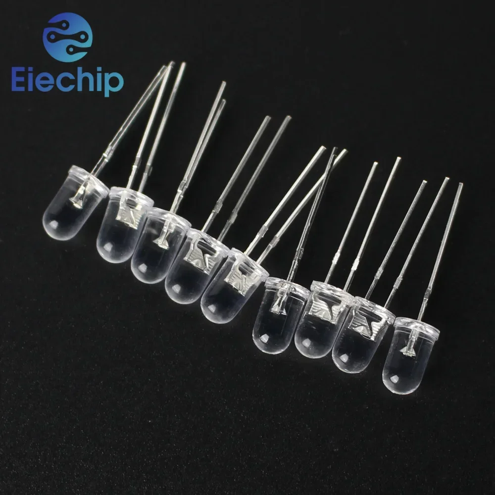 50PCS Transparent LED Diode 5MM White Orange Red Yellow Blue Green leds Lights Diodes Electronic Components