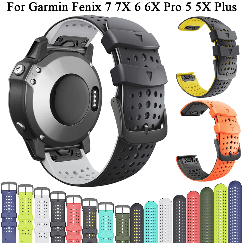 

Smart Watch Band For Garmin Fenix 7X 7 6X 6 Pro 5X 5 Plus 3 3HR 945 Silicone 22 26mm Straps Quick Release Fenix 6XPro Wristbands