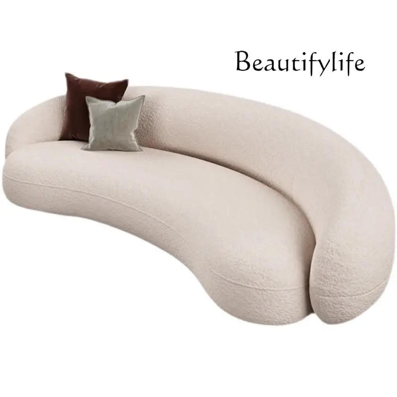 Nordic designer cashew fabric sofa fashion creative curved simple hotel special-shaped sofa