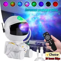 ‌Galaxy Night Light Projector 8 Colors 360° Rotation Astronaut Starry Ceiling Lamp Bedroom Nursery Kids Adults Birthday Gift‌