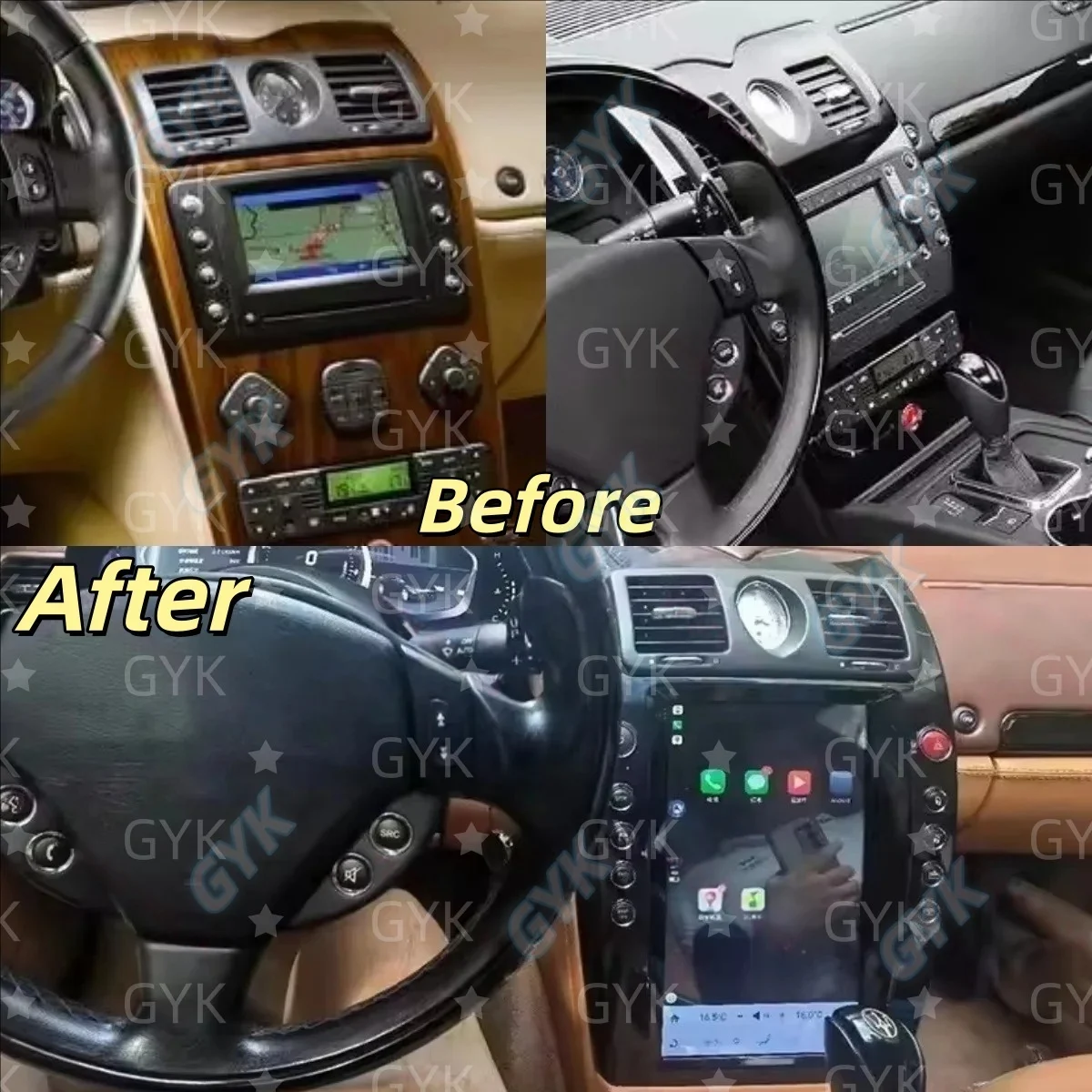 Android Qualcomm Radio Screen For Maserati Quattroporte 2004-2012 CarPlay GPS Navigation Player Stereo Multimedia DSP Stereo