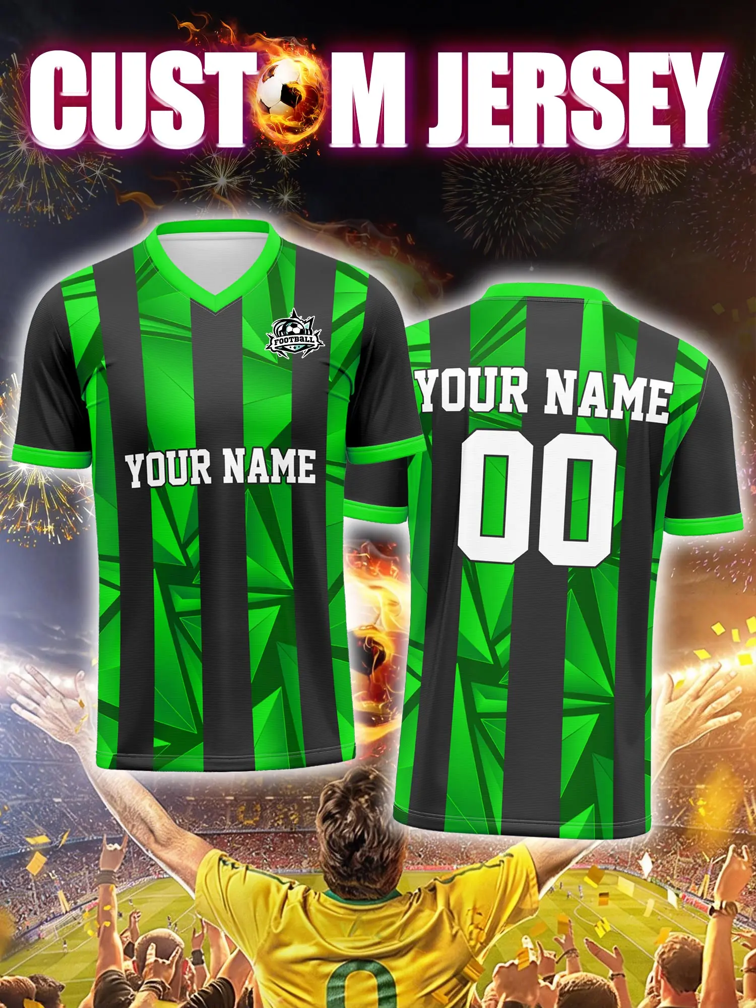 

Футболка для футбола с индивидуальным изображением, номером и именем, в ретро-классическом винтажном стиле