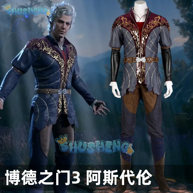 Game BG 3 Cosplay Astarion Cosplay Costume Disguise Baldur Outfit Halloween Comic Con Battle Suit Custom Size