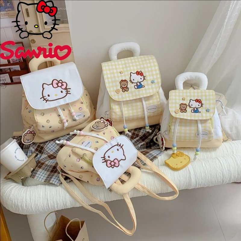 

Hello Kitty 2026 New Women's Backpack Fashion High Quality Women's Travel Backpack Cartoon Multi Functional Student Backpack