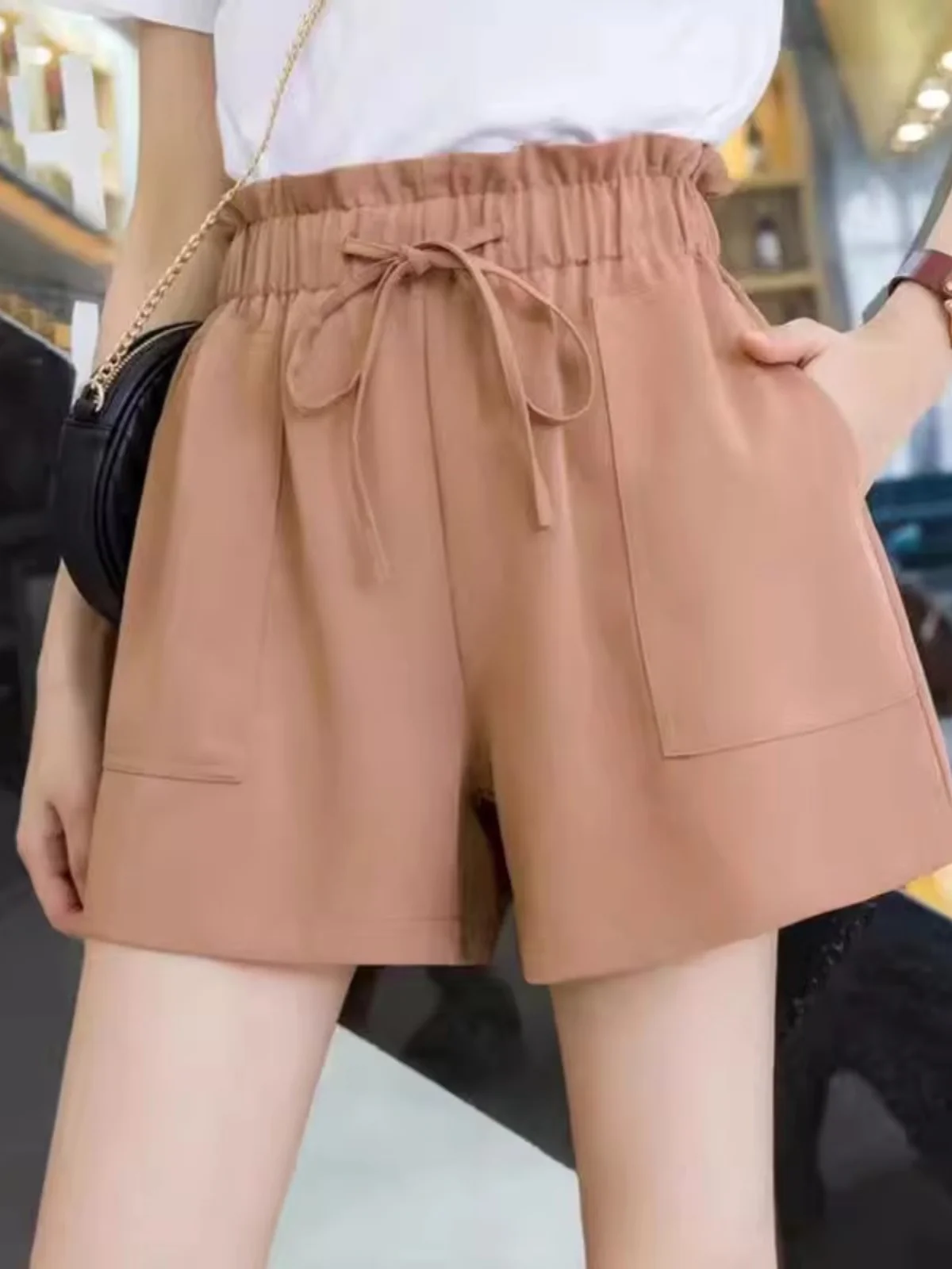 Faionable ارتفاع الخصر الرياضة عارضة المرأة orts الصيف واسعة الساق فضفاضة زائد حجم السراويل الساخنة تنوعا التخسيس ألياف البوليستر