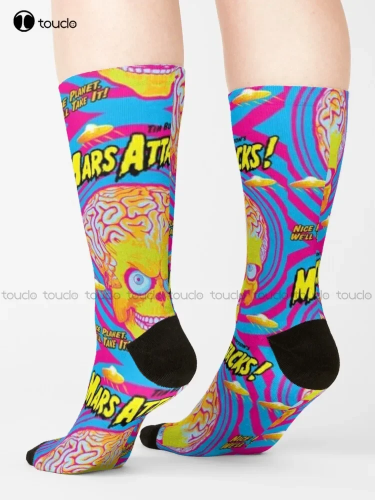 Mars Attacks! Socks Soccer Socks Girls Unisex Adult Teen Youth Socks Christmas Gift Custom Hd High Quality 360° Digital Print